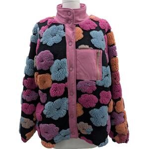 nasty gal nwt floral fleece bomber jacket